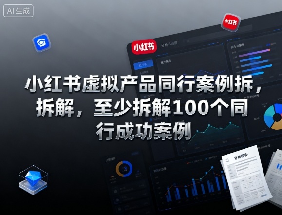 小红书虚拟产品同行案例拆解，至少拆解100个同行成功案例(完结)鑫博凯资源站-创业网-项目平台-副业项目-网创项目资源站-副业项目-创业项目-搞钱项目-网站源码-游戏源码鑫博凯资源站