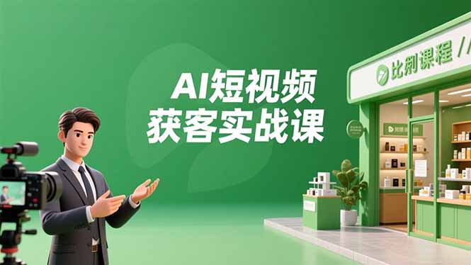 AI短视频获客实战课，数字人创作、实体行业应用、精准引流，30天获取客源月入6万+鑫博凯资源站-创业网-项目平台-副业项目-网创项目资源站-副业项目-创业项目-搞钱项目-网站源码-游戏源码鑫博凯资源站