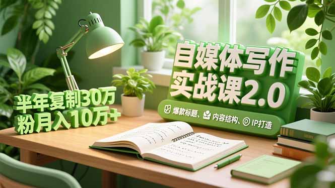自媒体写作实战课2.0，爆款标题、内容结构、IP打造，半年复制30万粉月入10万+鑫博凯资源站-创业网-项目平台-副业项目-网创项目资源站-副业项目-创业项目-搞钱项目-网站源码-游戏源码鑫博凯资源站