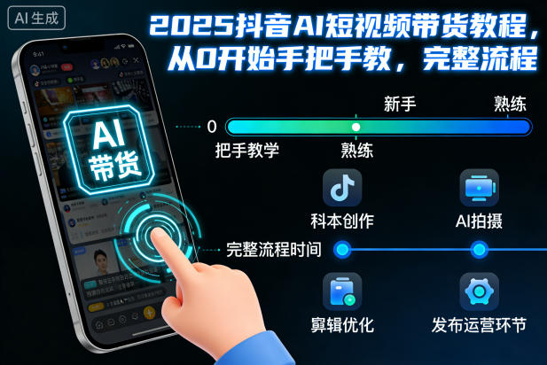 2025抖音AI短视频带货教程，从0开始手把手教，完整流程鑫博凯资源站-创业网-项目平台-副业项目-网创项目资源站-副业项目-创业项目-搞钱项目-网站源码-游戏源码鑫博凯资源站