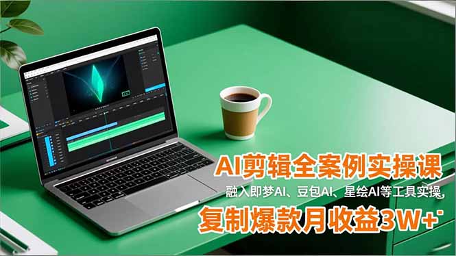 AI剪辑全案例实操课，融入即梦AI、豆包AI、星绘AI等工具实操，复制爆款月收益3W+鑫博凯资源站-创业网-项目平台-副业项目-网创项目资源站-副业项目-创业项目-搞钱项目-网站源码-游戏源码鑫博凯资源站