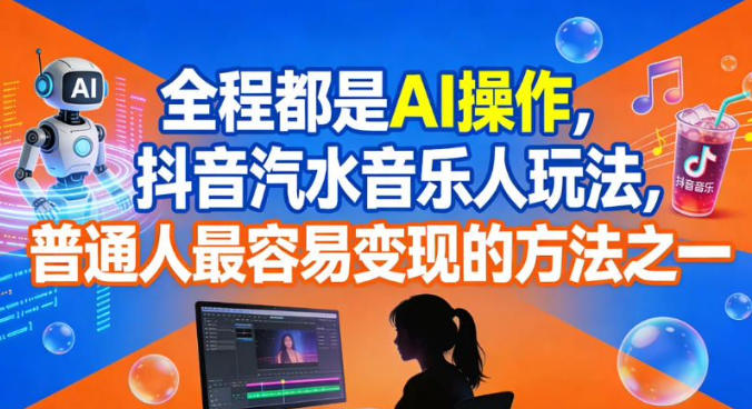 全程都是AI操作,抖音汽水音乐人玩法,普通人最容易变现的方法之一鑫博凯资源站-创业网-项目平台-副业项目-网创项目资源站-副业项目-创业项目-搞钱项目-网站源码-游戏源码鑫博凯资源站