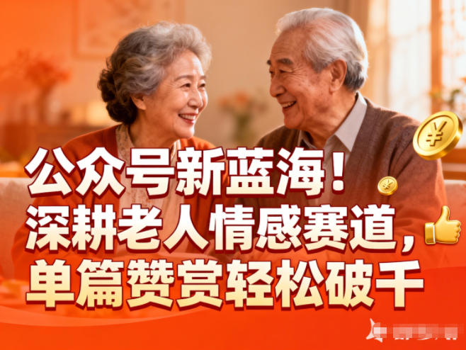 公众号新蓝海！深耕老人情感赛道，单篇赞赏轻松破1k鑫博凯资源站-创业网-项目平台-副业项目-网创项目资源站-副业项目-创业项目-搞钱项目-网站源码-游戏源码鑫博凯资源站