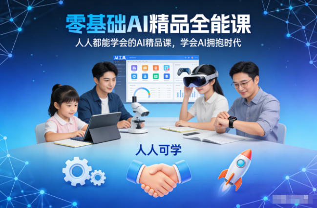 零基础AI精品全能课，人人都能学会的AI精品课，学会AI拥抱时代鑫博凯资源站-创业网-项目平台-副业项目-网创项目资源站-副业项目-创业项目-搞钱项目-网站源码-游戏源码鑫博凯资源站