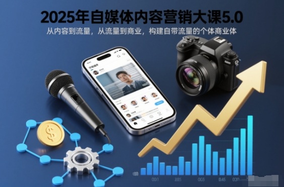 2025年自媒体内容营销大课5.0，从内容到流量，从流量到商业，构建自带流量的个体商业体鑫博凯资源站-创业网-项目平台-副业项目-网创项目资源站-副业项目-创业项目-搞钱项目-网站源码-游戏源码鑫博凯资源站