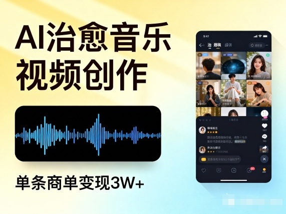 AI做治愈音乐视频，多平台投稿，单条商单变现3W+鑫博凯资源站-创业网-项目平台-副业项目-网创项目资源站-副业项目-创业项目-搞钱项目-网站源码-游戏源码鑫博凯资源站