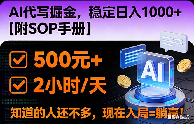 2026风口项目,AI代写掘金，稳定日入1000+，掌握核心技能【附SOP手册】鑫博凯资源站-创业网-项目平台-副业项目-网创项目资源站-副业项目-创业项目-搞钱项目-网站源码-游戏源码鑫博凯资源站