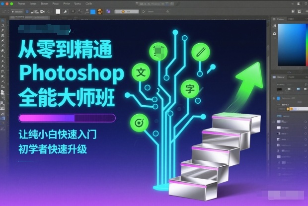 从零到精通Photoshop全能大师班，让纯小白快速入门，初学者快速升级鑫博凯资源站-创业网-项目平台-副业项目-网创项目资源站-副业项目-创业项目-搞钱项目-网站源码-游戏源码鑫博凯资源站