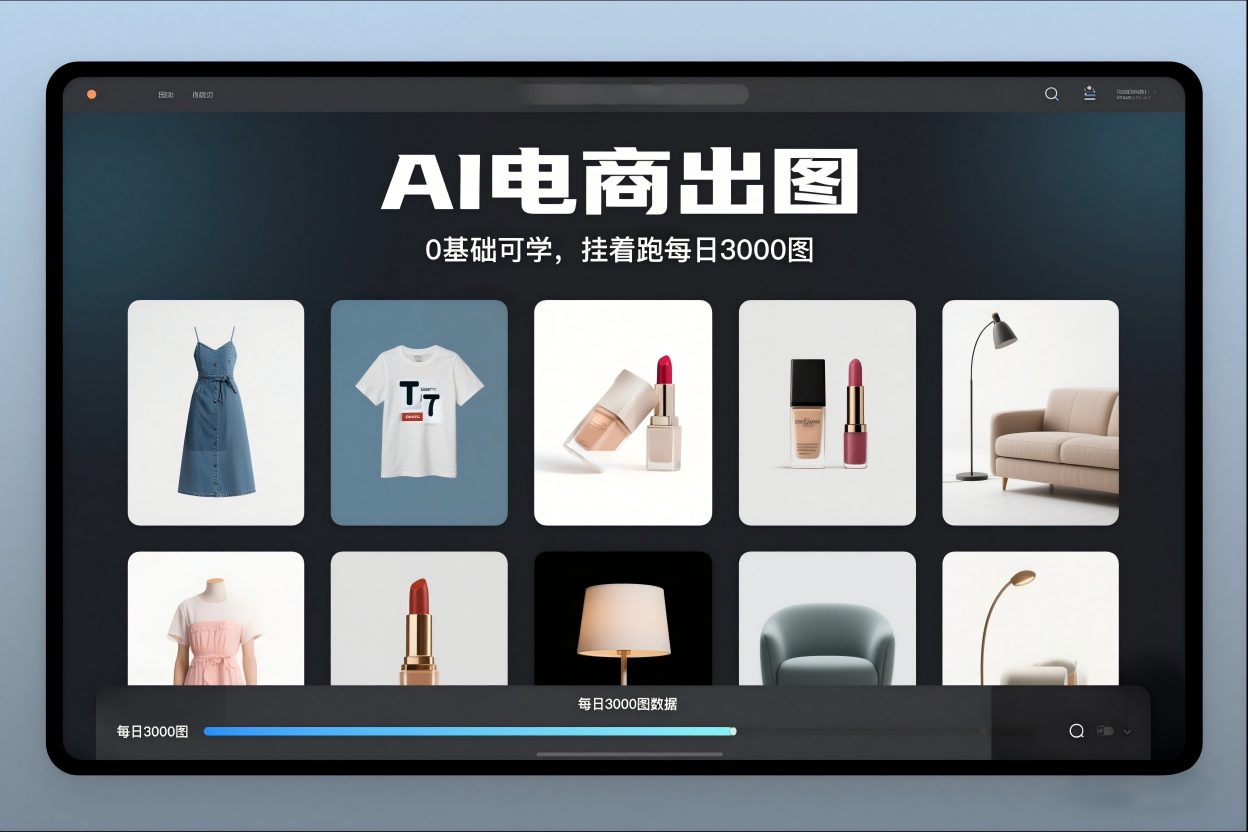 AI电商出图，0基础可学，挂着跑每日3000图鑫博凯资源站-创业网-项目平台-副业项目-网创项目资源站-副业项目-创业项目-搞钱项目-网站源码-游戏源码鑫博凯资源站